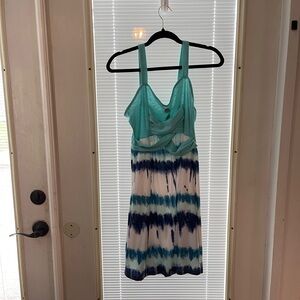 Blue and White Tie-Dye Dress